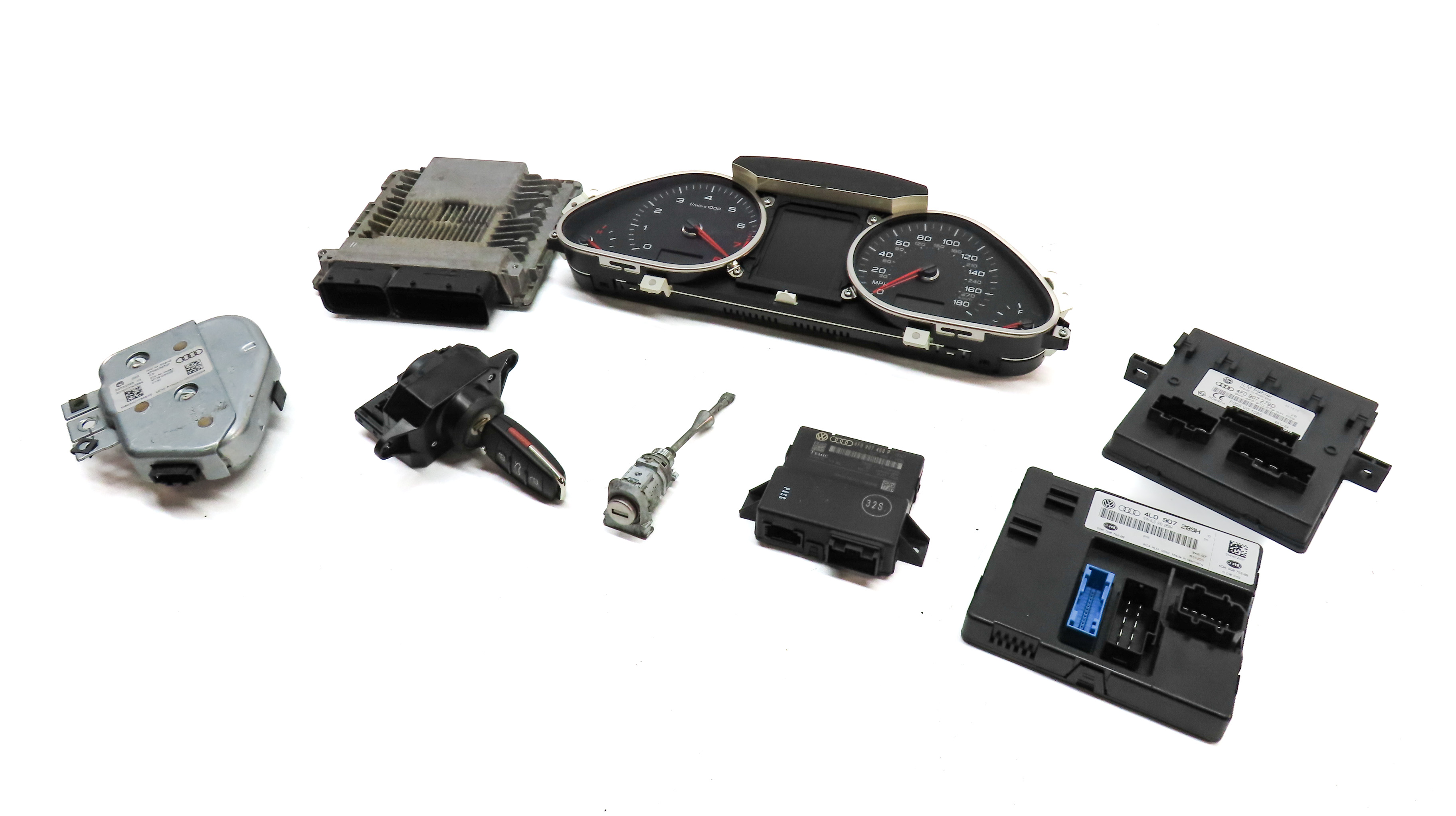 2011 AUDI Q7 (4L) 3.0L CJWB SUPER ENGINE ECM BCM IMMOBILIZER MODULE KEY SET — exact item pictured